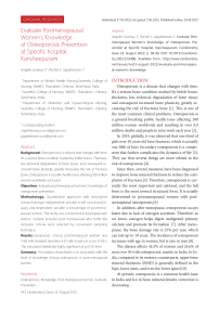 Evaluate postmenopausal women's knowledge of osteoporosis prevention at specific hospital, Kancheepuram