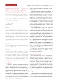 Possible manifestations of cognitive impairment in children suffering from pancreatic dysfunction