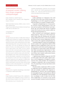 Antithrombotic therapy of pregnant women suffering from certain congenital cardiopathologies