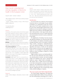 Main trends in development and law regulation of electronic health in the European Union