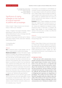 Significance of coping strategies on the outcome of surgical treatment of patients with prosoplegia