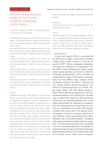 Effects of cardiopulmonary bypass on liver function in patients undergoing cardiac surgery