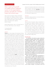 Effect made by the growth of multiple primary malignant tumors on the hypothalamicpituitary-gonadal axis in BALB/C nude mice of both sexes