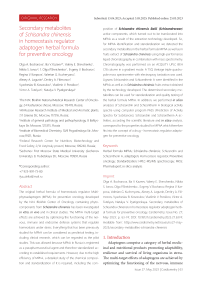 Secondary metabolites of Schisandra chinensis in homeostasis regulator adaptogen herbal formula for preventive oncology