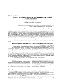 Представление данных об осадках в строительной климатологии