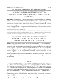 Формирование списков контроля доступа для повышения профессиональных компетенций обучающихся