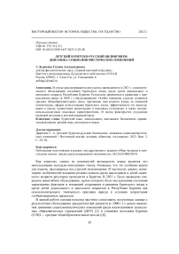 Детский бурятско-русский билингвизм: динамика социолингвистических изменений