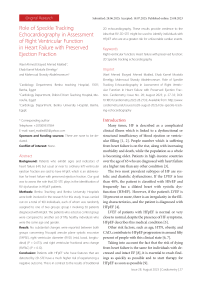 Role of speckle tracking echocardiography in assessment of right ventricular function in heart failure with preserved ejection fraction