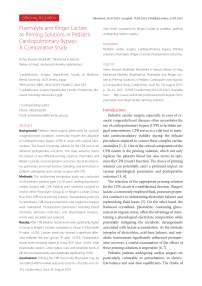 Plasmalyte and ringer lactate as priming solutions in pediatric cardiopulmonary bypass: a comparative study