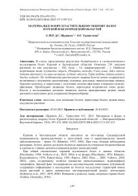 Материалы к флоре и растительному покрову болот Курской и Белгородской областей