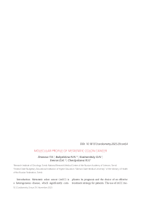 Molecular profile of metastatic colon cancer