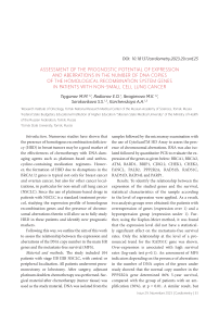 Assessment of the prognostic potential of expression and aberrations in the number of DNA copies of the homological recombination system genes in patients with non-small cell lung cancer