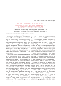 Virological response and effectiveness of chemoradiation therapy for anal cancer: relationship and predictive capabilities