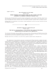 Общественно-географический анализ сетки сельских административных районов Узбекистана