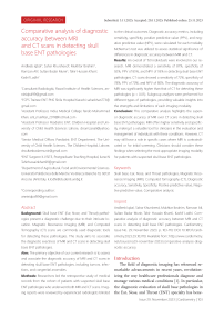 Comparative analysis of diagnostic accuracy between MRI and CT scans in detecting skull base ENT pathologies