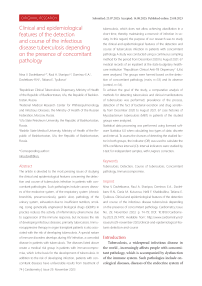 Clinical and epidemiological features of the detection and course of the infectious disease tuberculosis depending on the presence of concomitant pathology