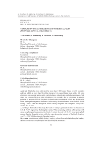 Comparition of salt tolerance of turkish alfalfa (Medicago sativa L. var. Gozlu-1)