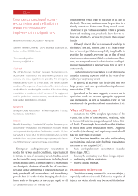 Emergency cardiopulmonary resuscitation and defibrillation measures: review and implementation algorithms