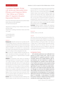 Correlation between global left ventricular myocardial work efficiency and prognosis within 1 year follow up in patients after ST-segment-elevation myocardial infarction