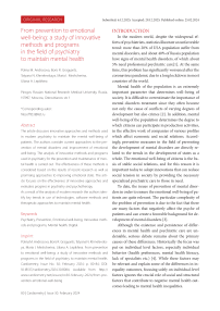 From prevention to emotional well-being: a study of innovative methods and programs in the field of psychiatry to maintain mental health