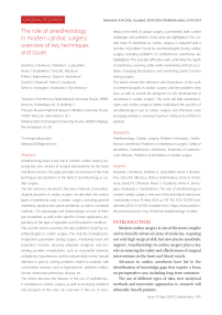 The role of anesthesiology in modern cardiac surgery: overview of key techniques and issues