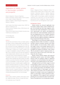 Application of robotic systems in neurosurgery: problems and prospects