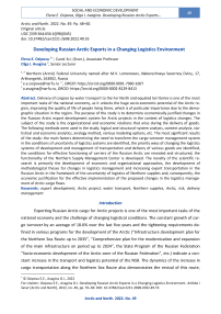 Developing Russian Arctic Exports in a Changing Logistics Environment