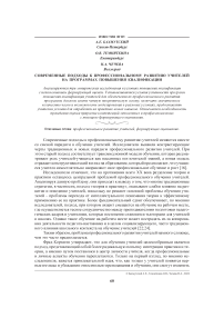 Современные подходы к профессиональному развитию учителей на программах повышения квалификации