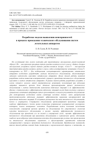 Development of a model for detecting malfunctions during the maintenance of aircraft units and systems