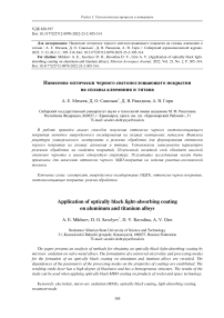 Application of optically black lightabsorbing coating on aluminum and titanium alloys