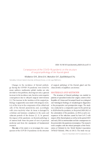 Consequences of the COVID-19 pandemic on the structure of surgical pathology of the thyroid gland