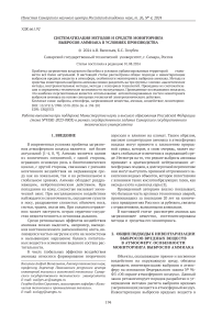 Систематизация методов и средств мониторинга выбросов аммиака в условиях производства