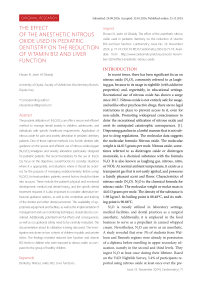 The effect of the anesthetic nitrous oxide used in pediatric dentistry on the reduction of vitamin B12 and liver function