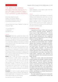 The impact of cardiac rehabilitation on quality of life and 6 minute walk test in post Glenn patients