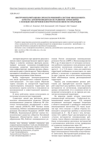 Инструментарий оценки зрелости решений в системе менеджмента качества автопроизводителя по развитию промсборки с позиции обеспечения конкурентоспособности продукции