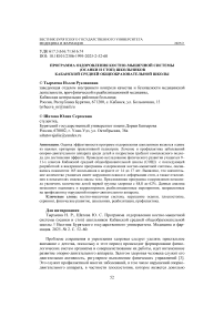 Программа оздоровления костно-мышечной системы (осанки и стоп) школьников Кабанской средней общеобразовательной школы