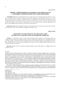 Оценка уровня жизни населения Калужской области с помощью эконометрического моделирования