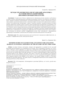 Методы управления рисками организаций автосервиса на основе интегральной оценки динамики ключевых показателей