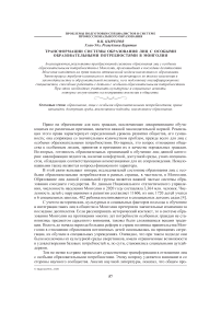 Трансформации системы образования лиц с особыми образовательными потребностями в Монголии