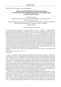 Модель формирования готовности курсантов к профессионально-ориентированному взаимодействию на иностранном языке
