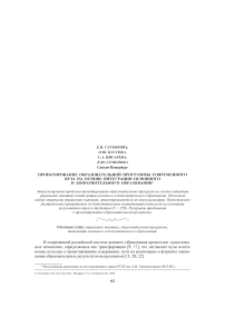 Проектирование образовательной программы современного вуза на основе интеграции основного и дополнительного образования