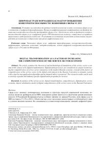 Цифровая трансформация как фактор повышения конкурентоспособности экономики сферы услуг