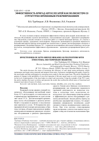 Эффективность бригад автослесарей как полисистем со структурно-временным резервированием