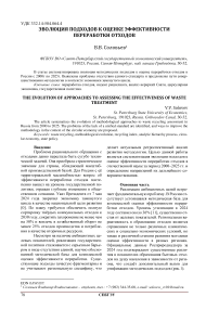 Эволюция подходов к оценке эффективности переработки отходов