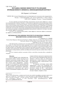 Методика оценки эффектов от реализации промышленного симбиоза: инновационный контекст