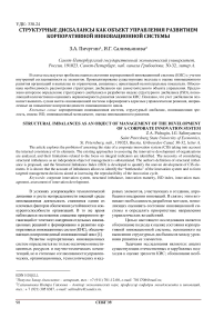 Структурные дисбалансы как объект управления развитием корпоративной инновационной системы