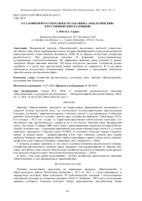 О галофитной растительности заказника «Меклетинский» в пустынной зоне Калмыкии