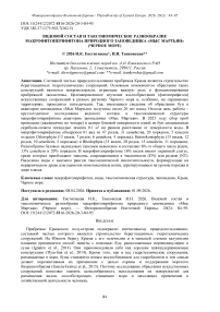 Видовой состав и таксономическое разнообразие макрофитоперифитона природного заповедника «Мыс Мартьян» (Черное море)