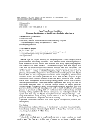 Cash Transfers vs. Subsidies: Economic Implications of Social Protection Reform in Algeria