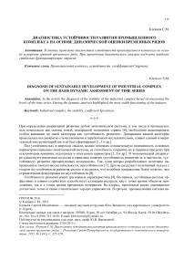 Диагностика устойчивости развития промышленного комплекса на основе динамической оценки временных рядов